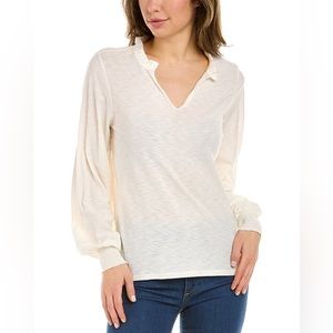 NATION LTD Pima Cotton Sascha Peasant Top Tee $110 NWT XS